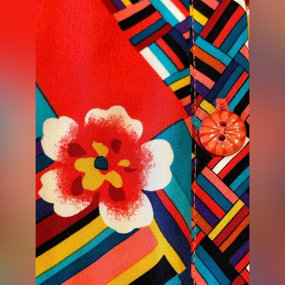 Koos of Course Silk & Cotton Cardigan Mixed Media Art to Wear Flamboyant Medium - Picture 6 of 16